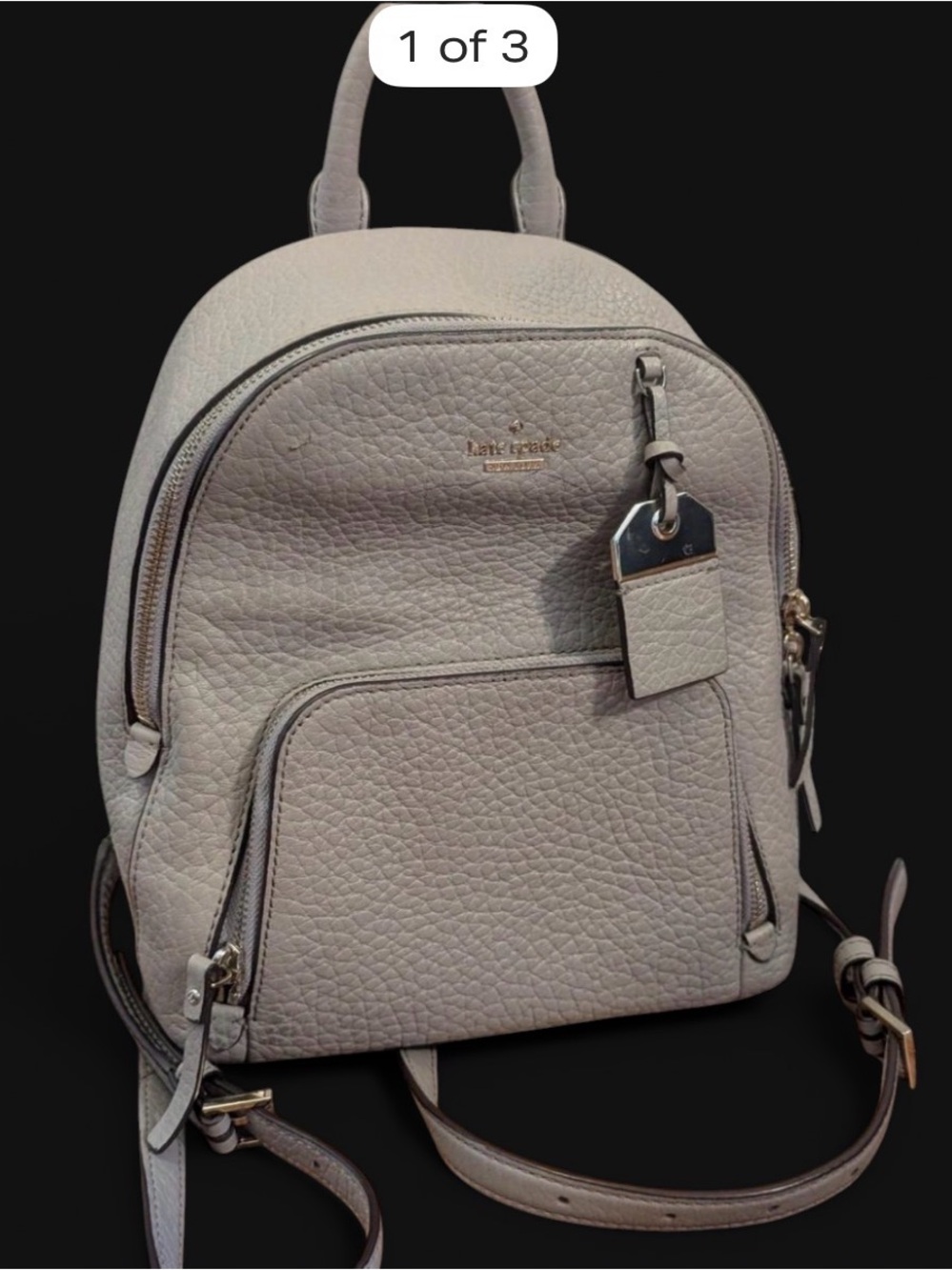 kate spade Pebbled Leather Backpack - Light Gray